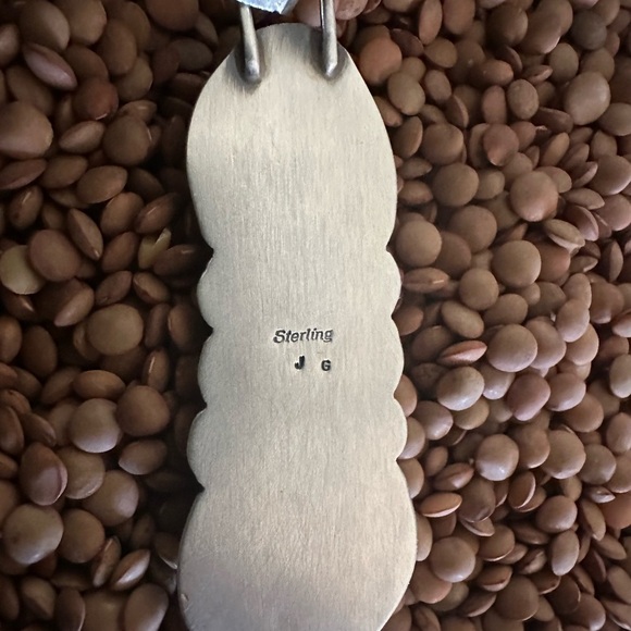 Navajo Sterling Silver Palomino Variscite Three Stone Pendant by Jameson Garcia - Picture 4 of 4